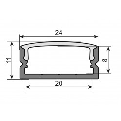 EUROLITE U-profile 20mm for LED Strip silver 2m